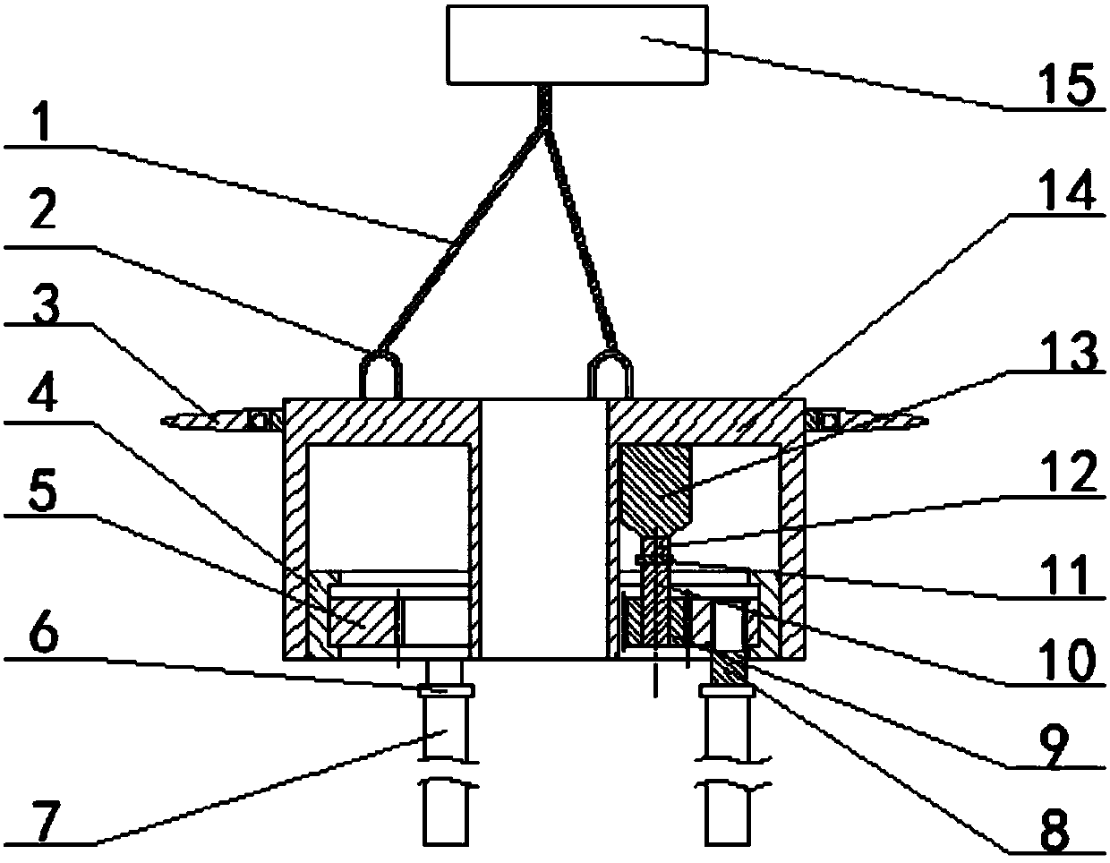 Concrete pier stud pouring and vibrating device and working method