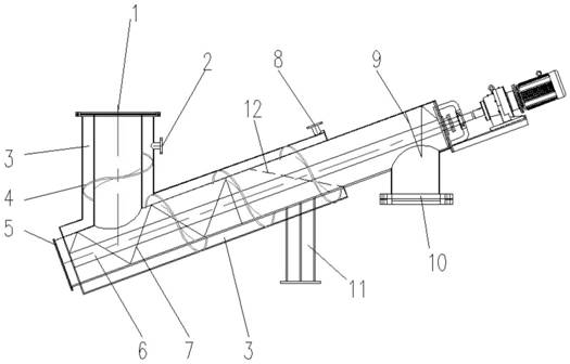 Spiral cooling spiral slag conveyor with air sealing function