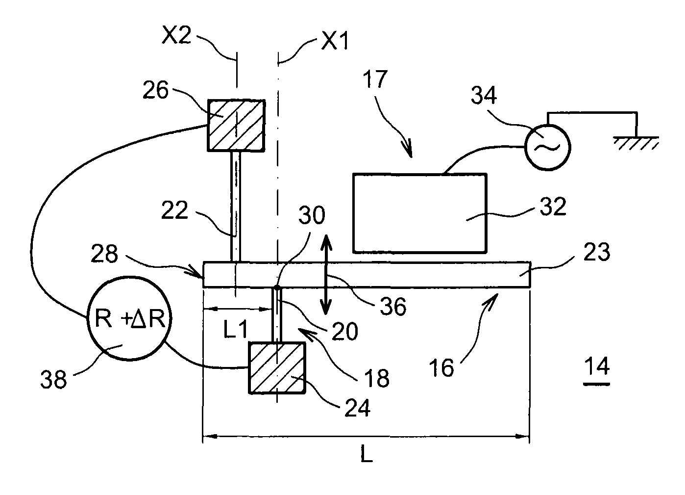 Resonant device with piezoresistive detection and with a resonator connected elastically to the support of the device, and method for manufacturing the device