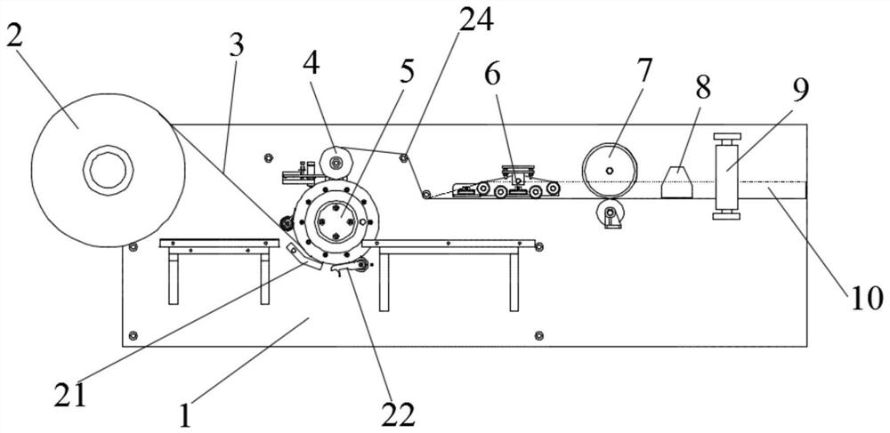 Automatic folding device for packaging bag film