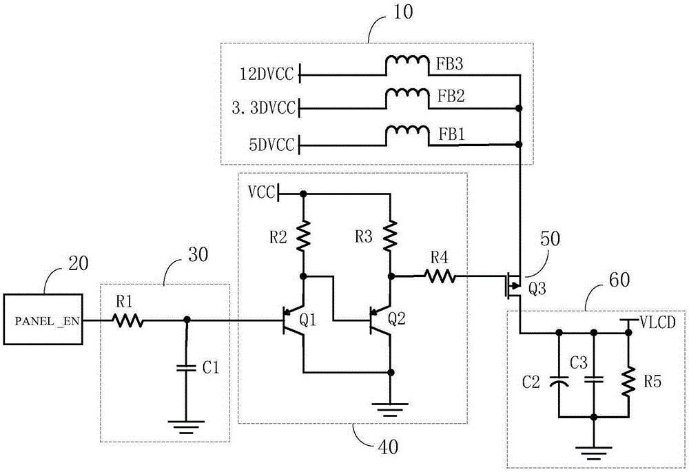 Power-up delay circuit of liquid crystal display and liquid crystal display