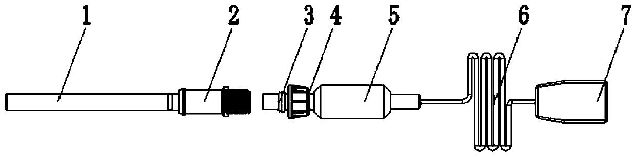 Separation structure of leg wire with safety battery module and electronic detonator body