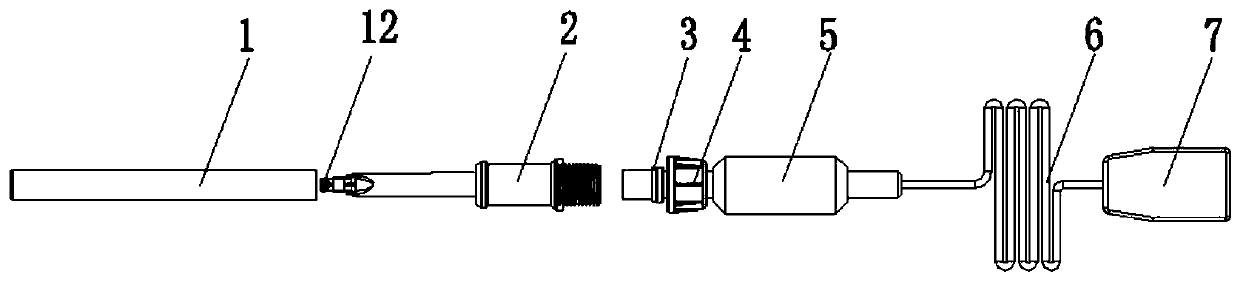 Separation structure of leg wire with safety battery module and electronic detonator body