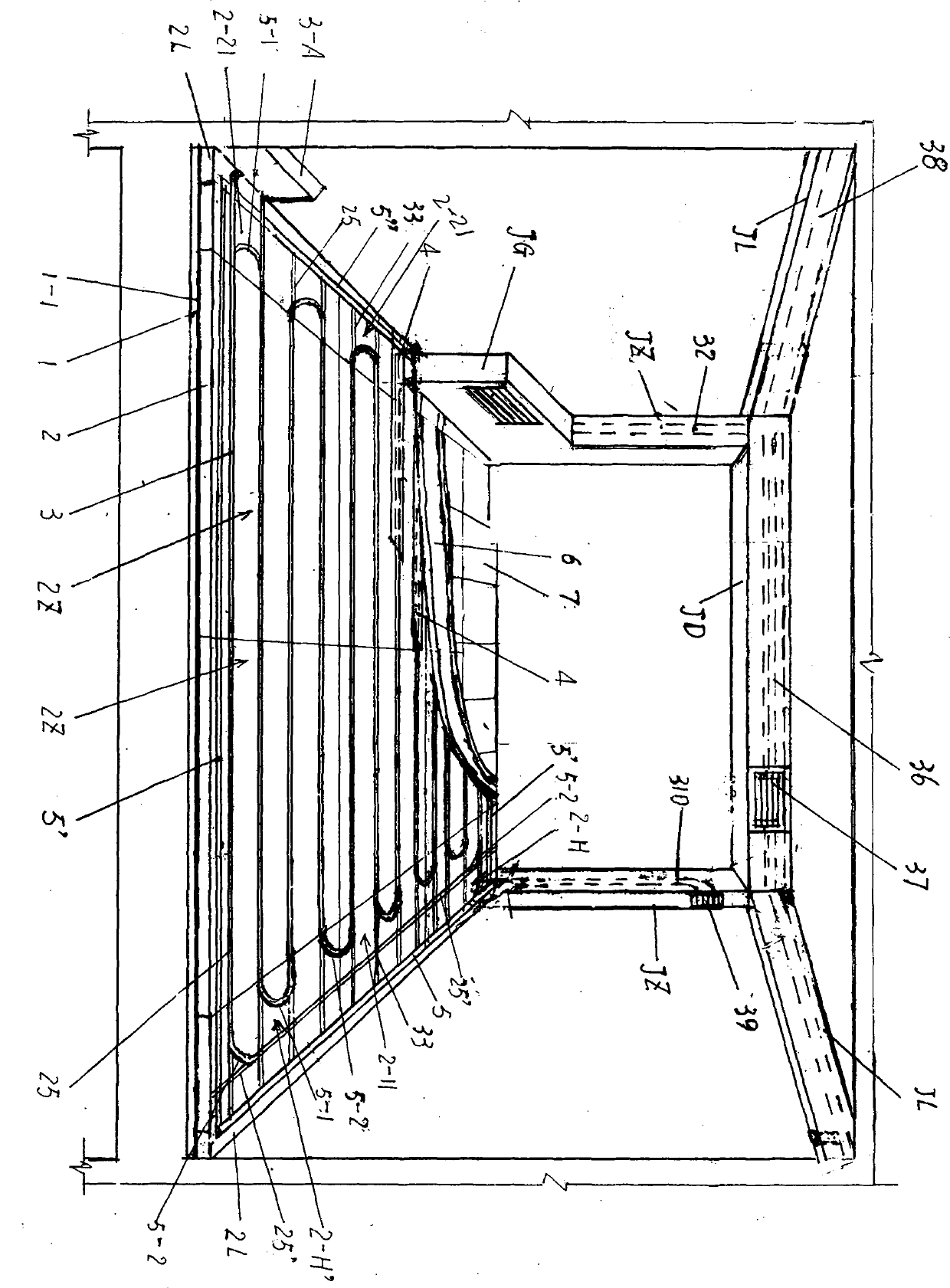 Thermal insulation module radiant heating and cooling ground and ventilation air conditioner system