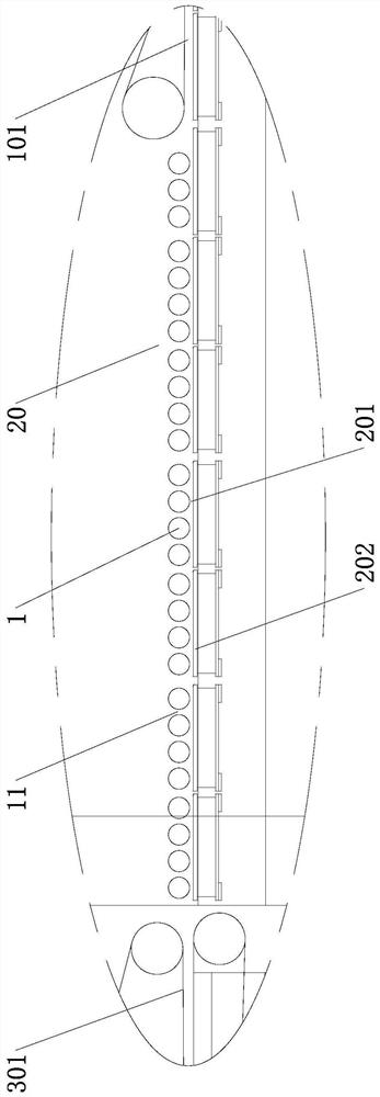 Sectional conveying and sectional heating type double-sided machine