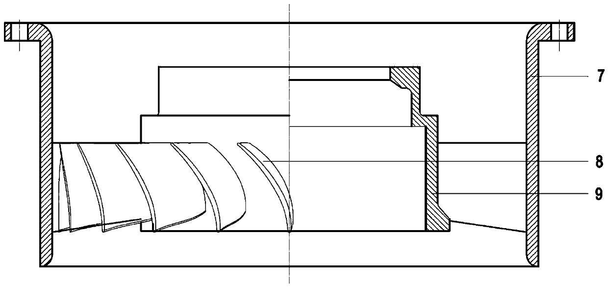 Motor embedded impeller type integral flow channel axial flow fan