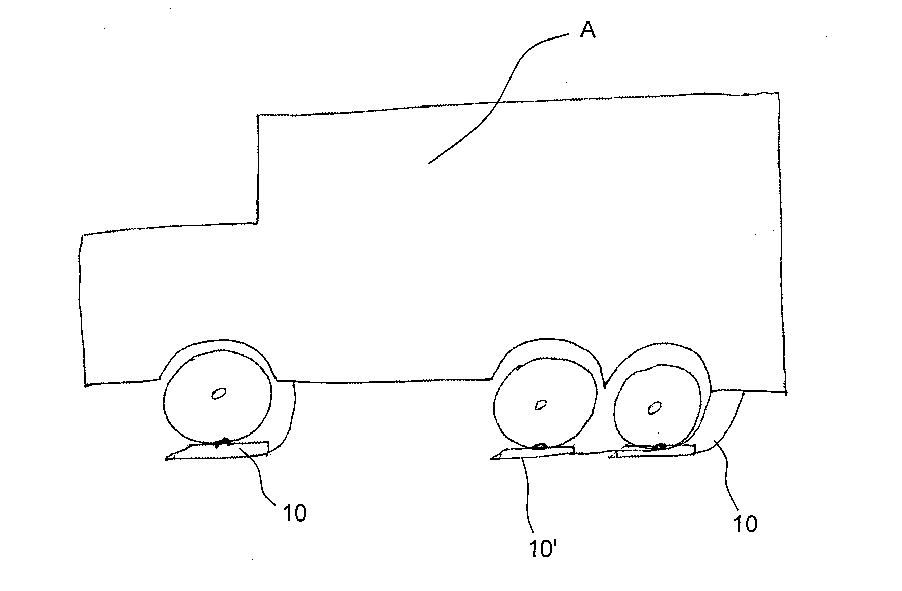 Weighing apparatus and method for weighing vehicles