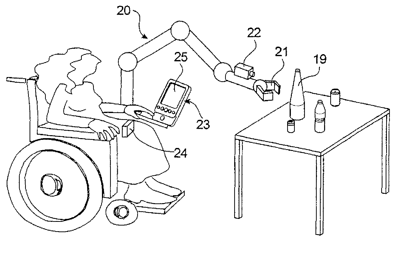 Intelligent interface device for grasping of an object by a manipulating robot and method of implementing this device