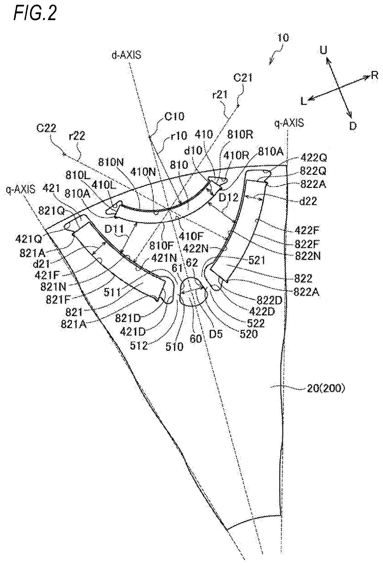 Rotor and manufacturing method of arc magnet for rotor