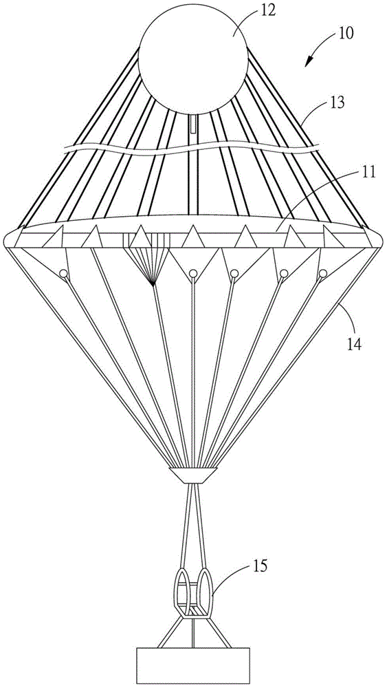 Pre-opening type parachute