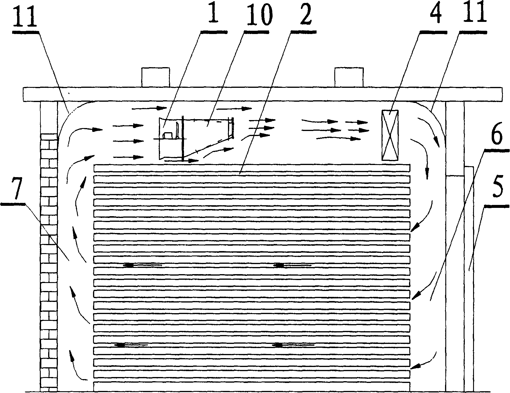 Controllable guided air supply system for drying houses