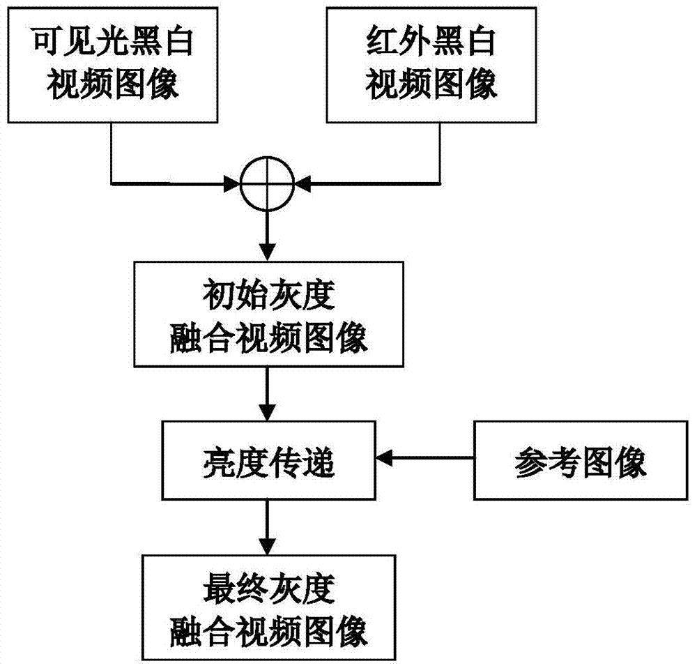 Grayscale Fusion Method of Visible Light and Infrared Black-and-White Video Images Based on Luminance Transfer