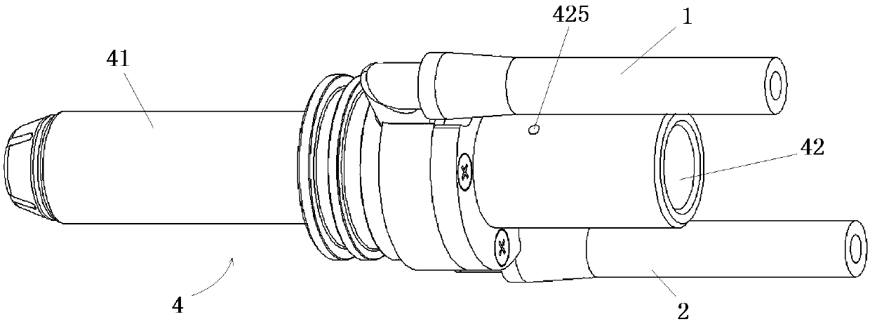An internal liquid-cooled conductive contact and connector