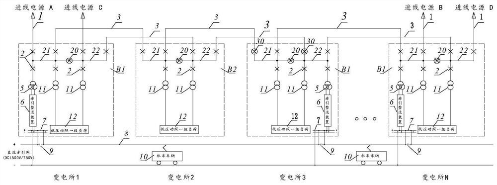 Rail transit power supply system based on three-phase inverter power supply device