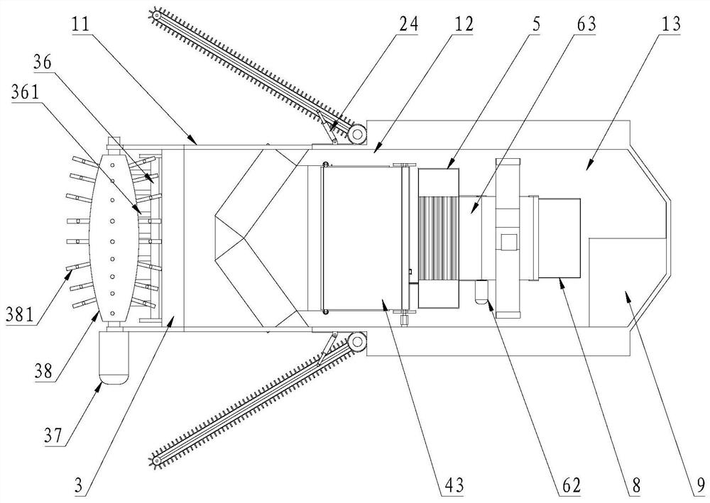 An automatic cleaning device for river crab breeding aquatic plants