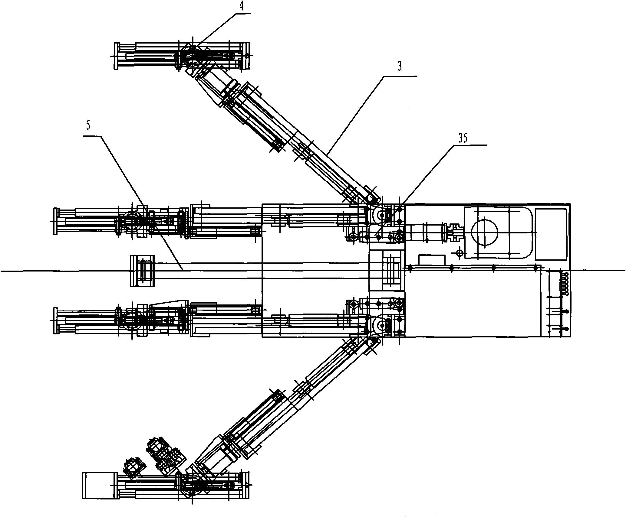 Movable two-arm hanging wall anchor rod and anchor cable construction drill carriage