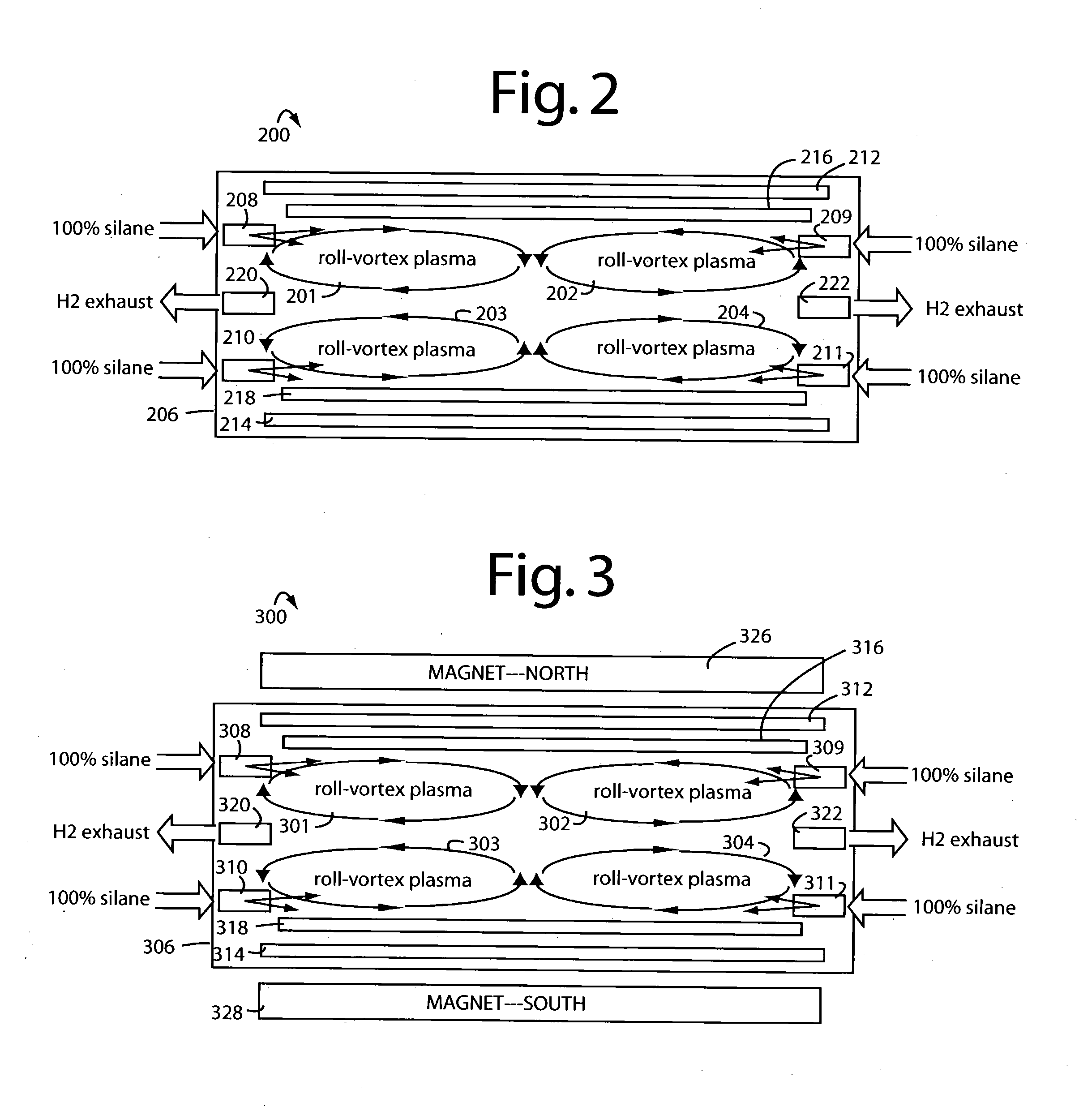 Roll-vortex plasma chemical vapor deposition system