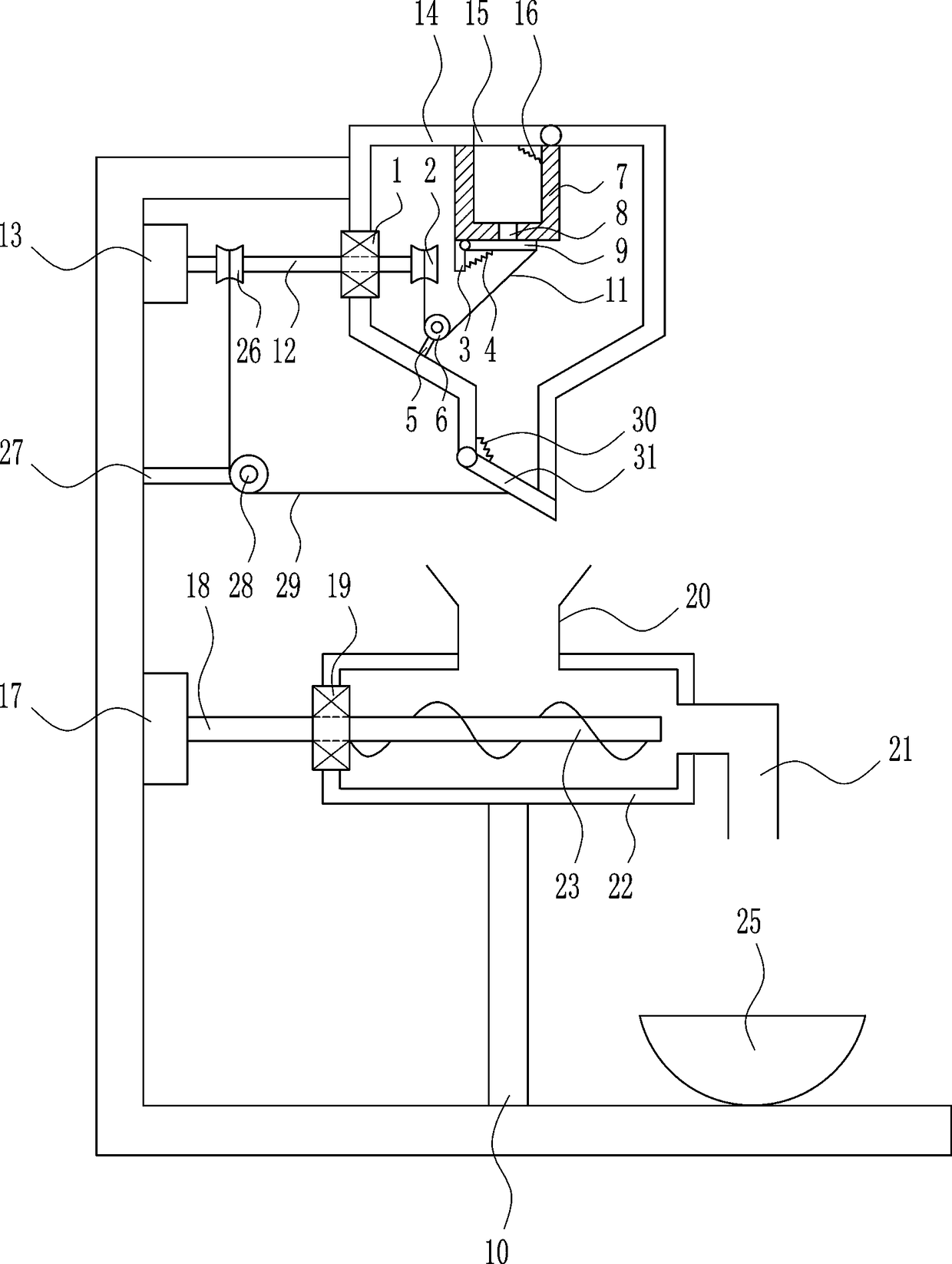 Medicine feeding device for veterinary medicine