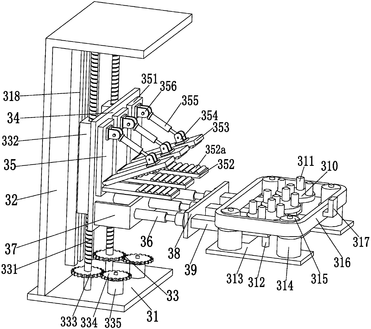 A clamping and supporting device for a distribution box partition