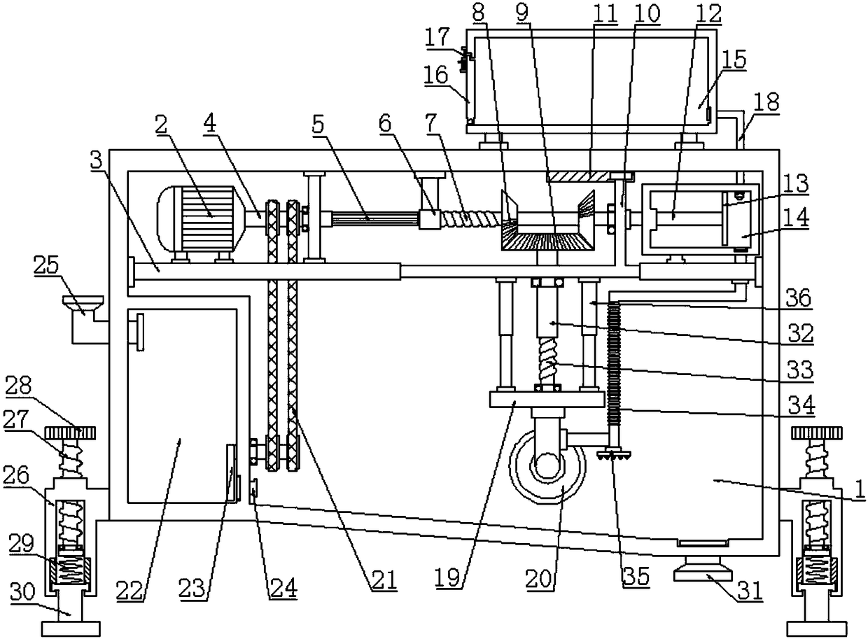 Ore crushing and dust collection device