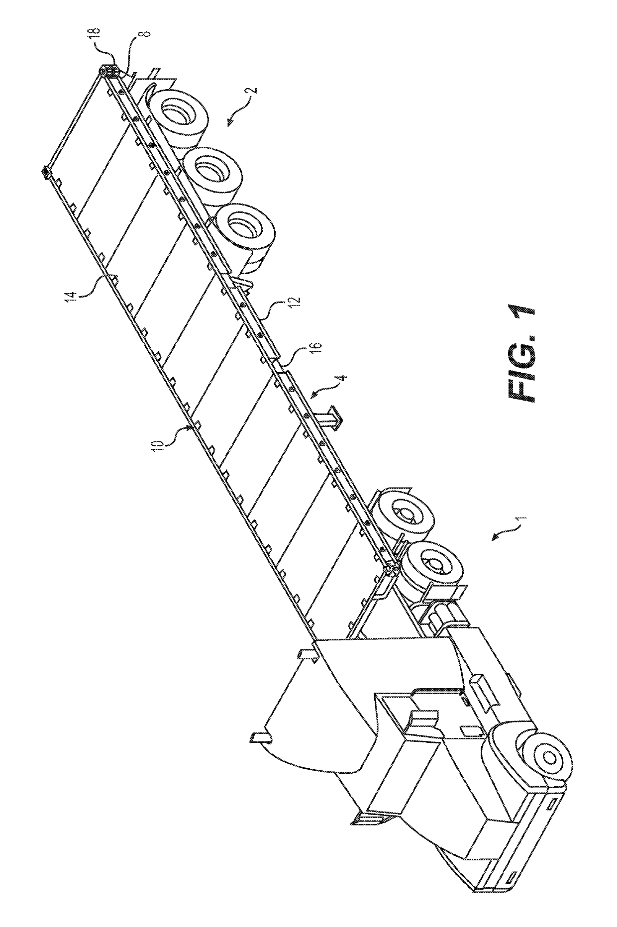 Two piece shipping container as covered flatbed trailer