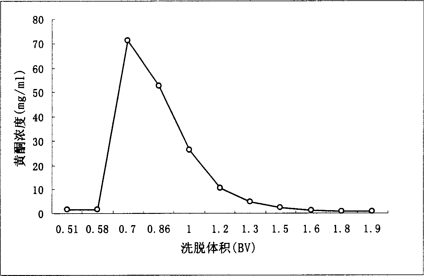 Chrysanthemum total flavone resin purification method