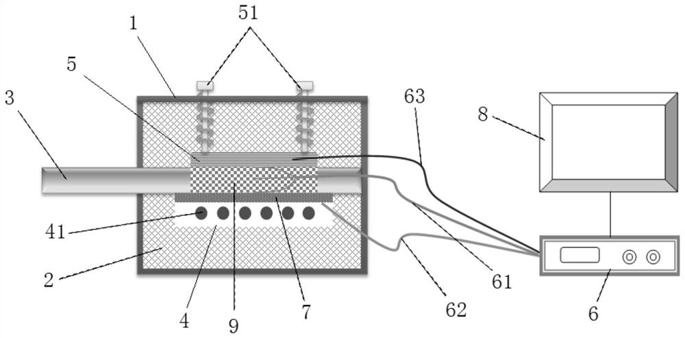 Device and method for testing heat insulation performance of heat insulation material for high-speed aircraft engine