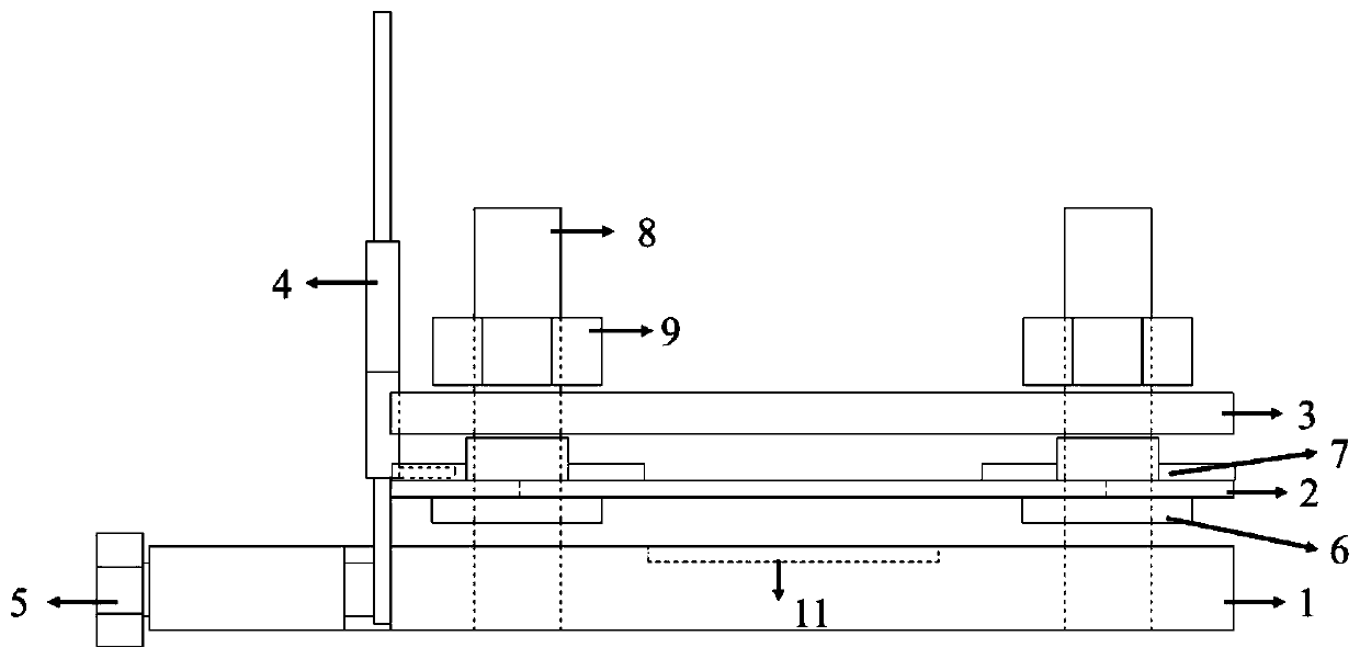 Manufacturing device and manufacturing method of CFRP/steel plate combined test piece