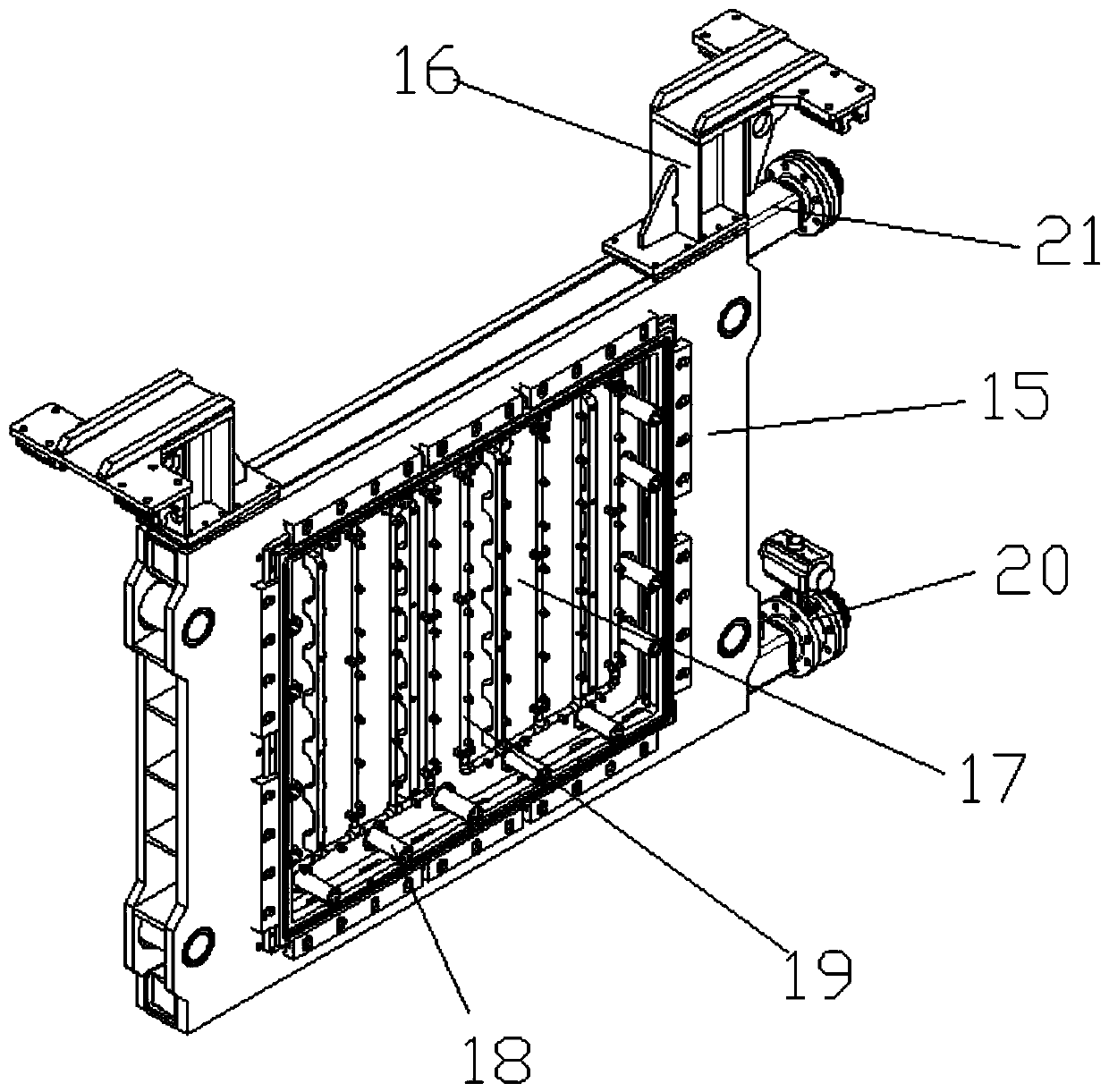 Novel vacuum foam-plastic hydraulic molding machine with double-rod oil cylinders