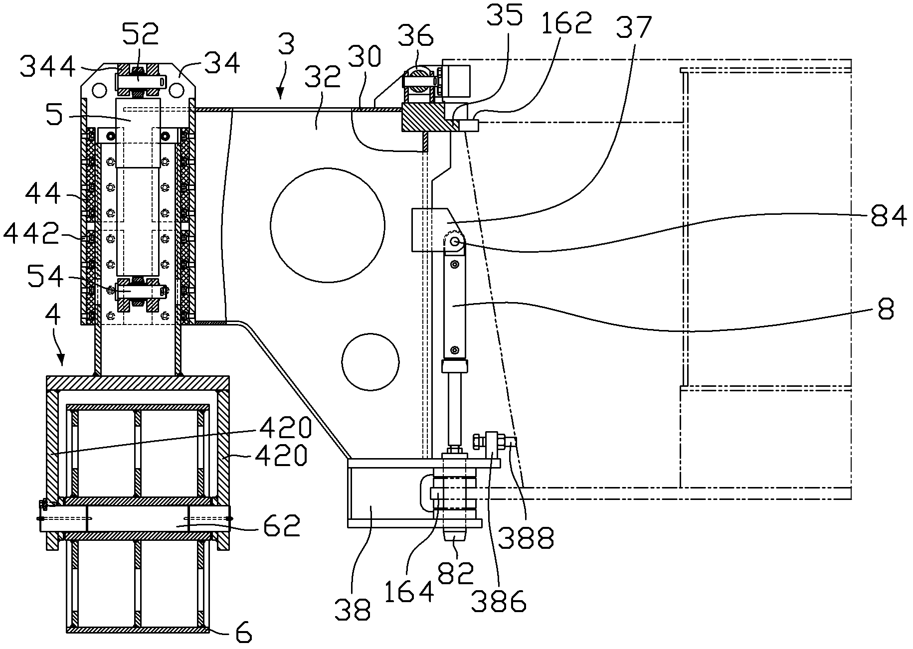 Auxiliary supporting device of crane and crane with auxiliary supporting device