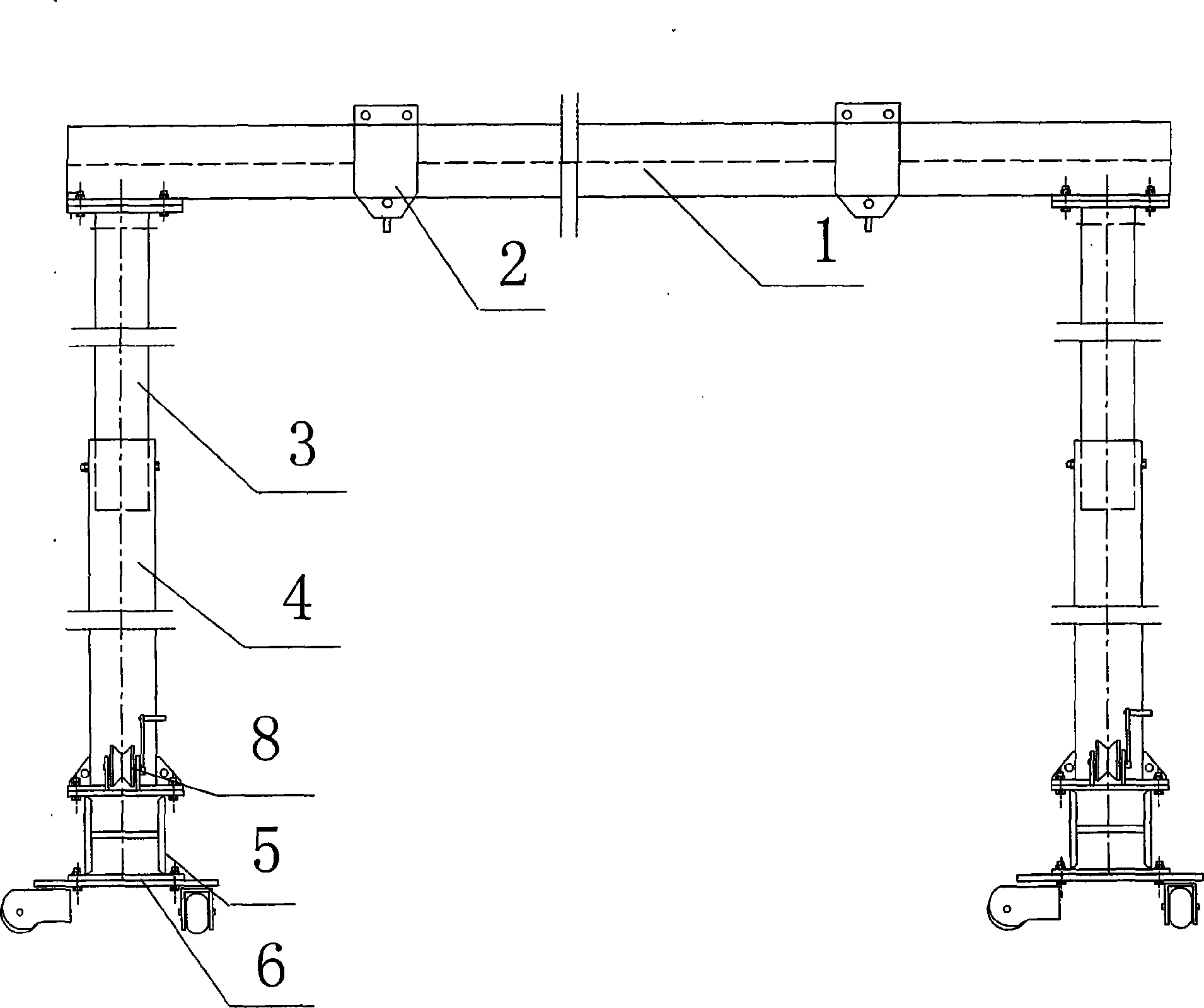 Mobile assembling gantry crane