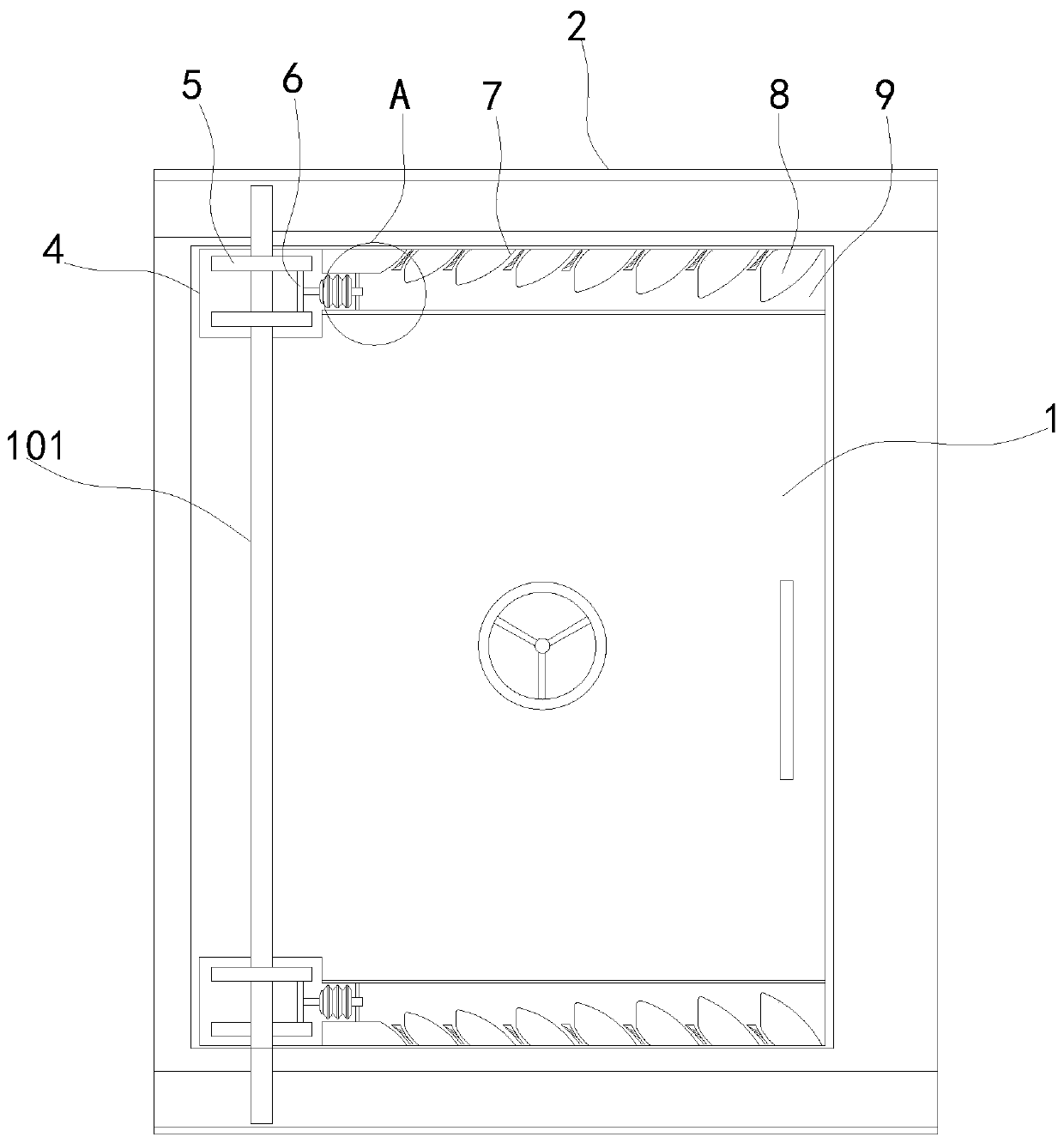 Automatic dust removal device for civil air defense engineering door body