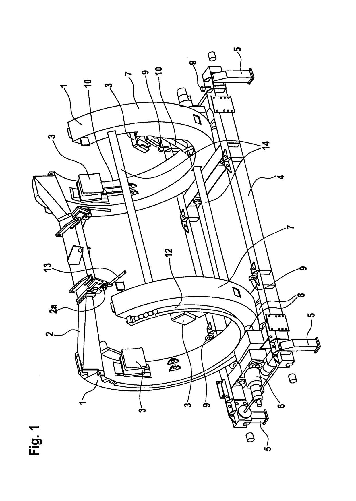 Device for handling a wind turbine rotor blade