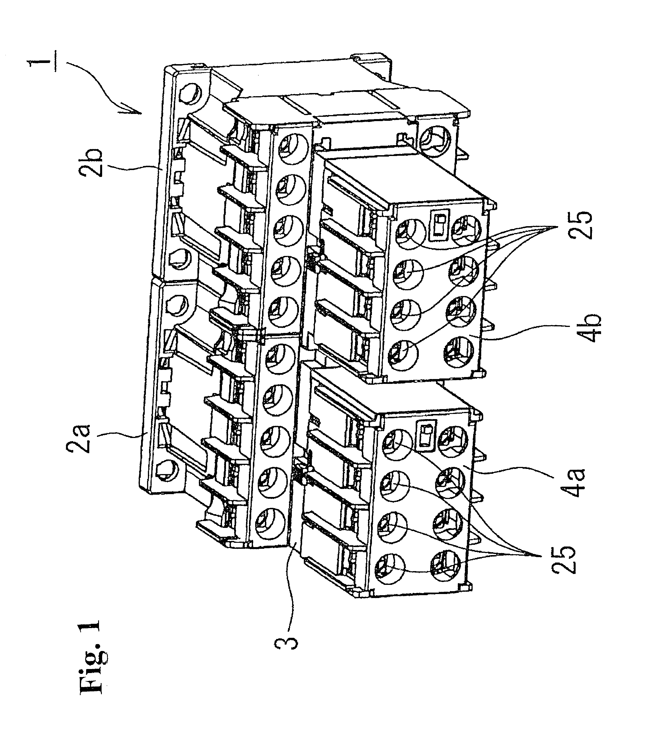 Mounting unit for electromagnetic contactor and connection structure of electromagnetic contactor using the same