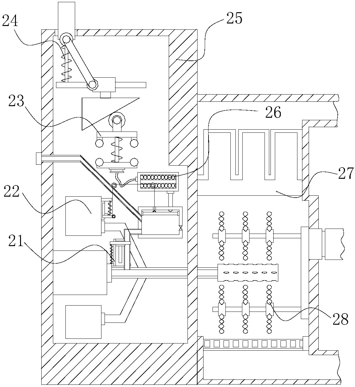 Liquid adding device of granulator