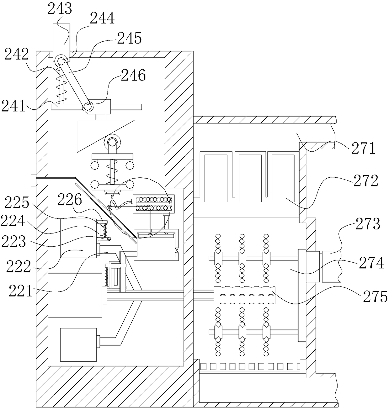 Liquid adding device of granulator