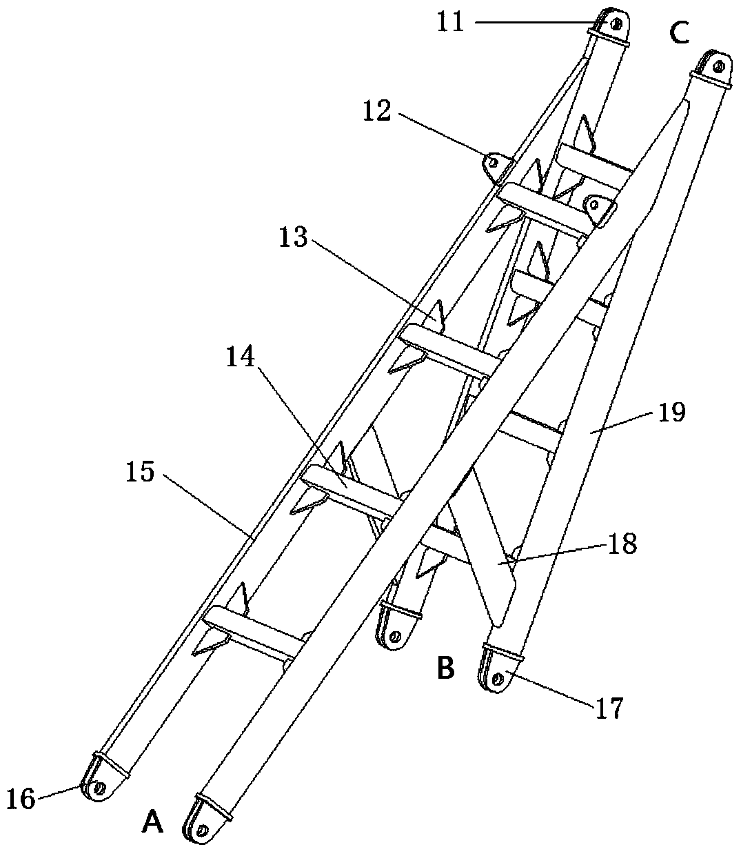 Wedge frame and dynamic compaction machine