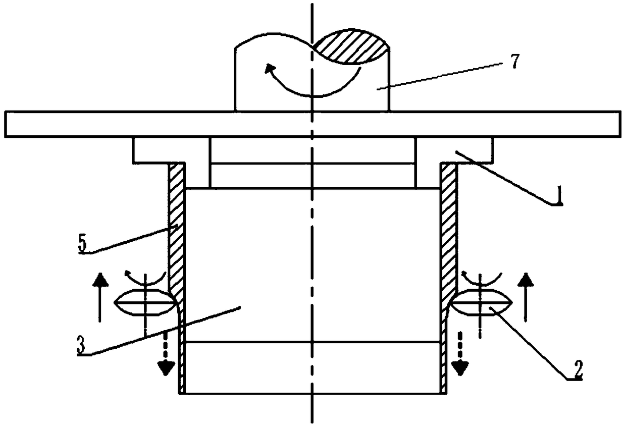 Compound forming method of flow spinning and double-roller clamping spinning