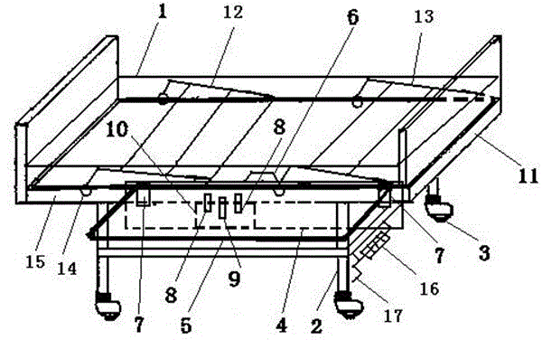 Bed specially used for PICC catheterization under ultrasonic guidance