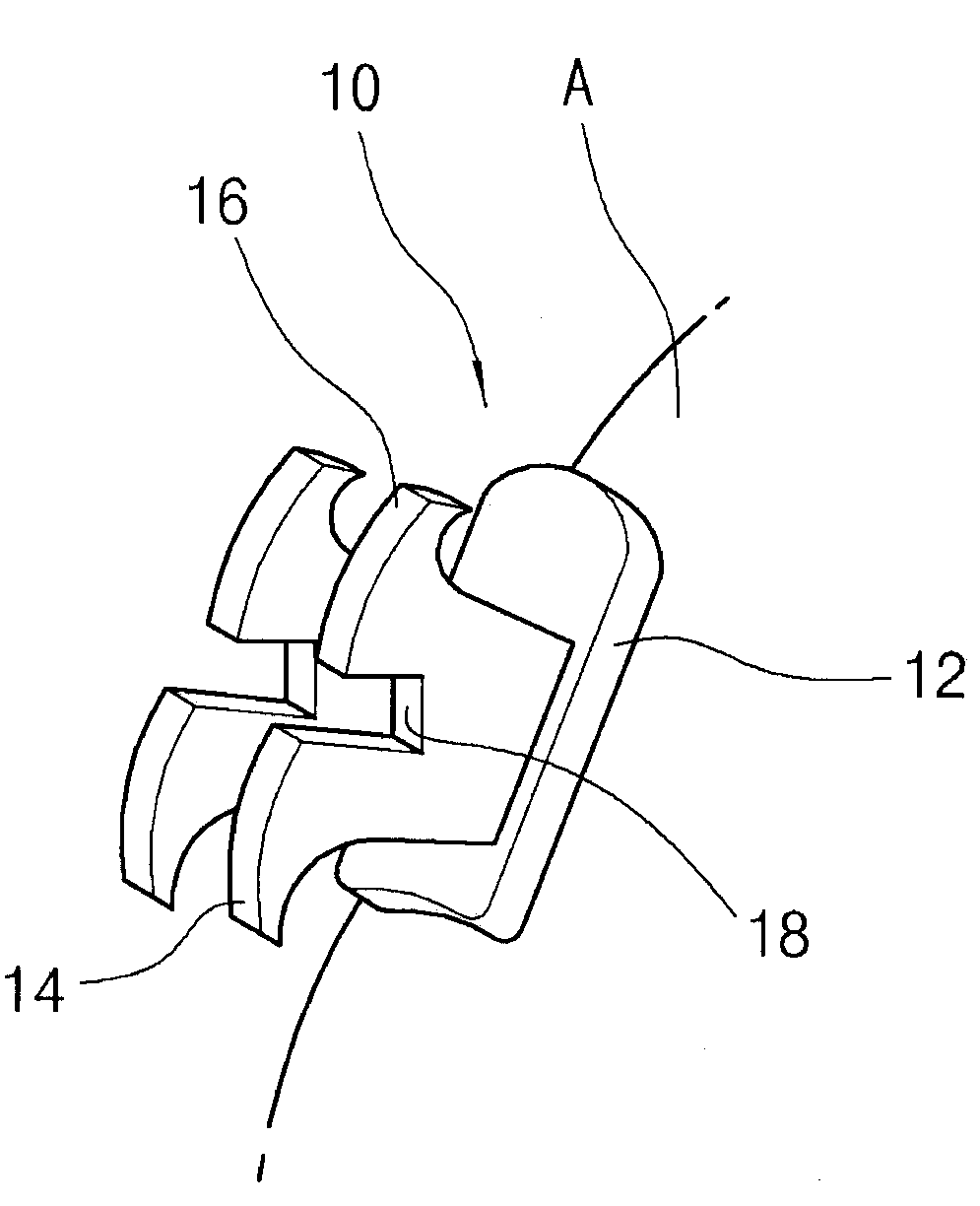 Bracket for revising a set of teeth, bracket positioning jig, system for revising a set of teeth using the same, and method of making the jig