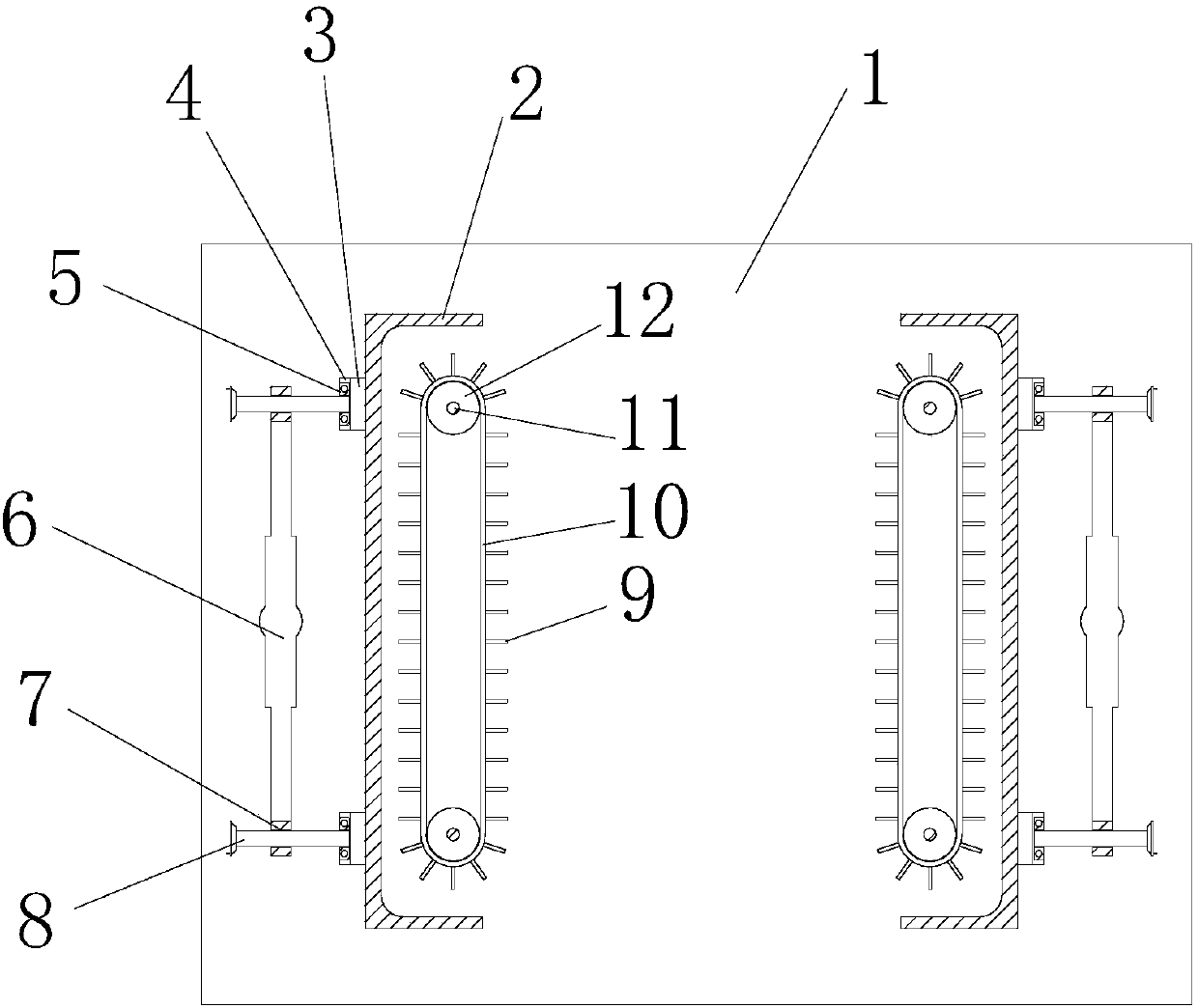 Filing lateral cleaning device used for milling groove machine tool