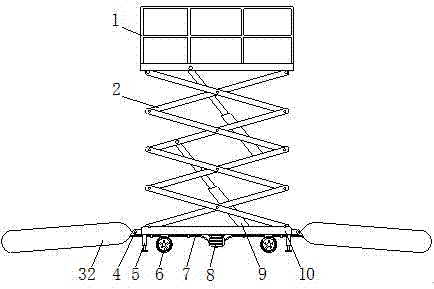 Construction lifting platform having protection function