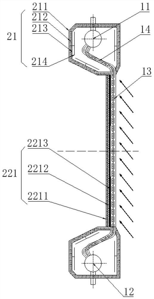 Tower type solar heat absorber with heat storage capacity