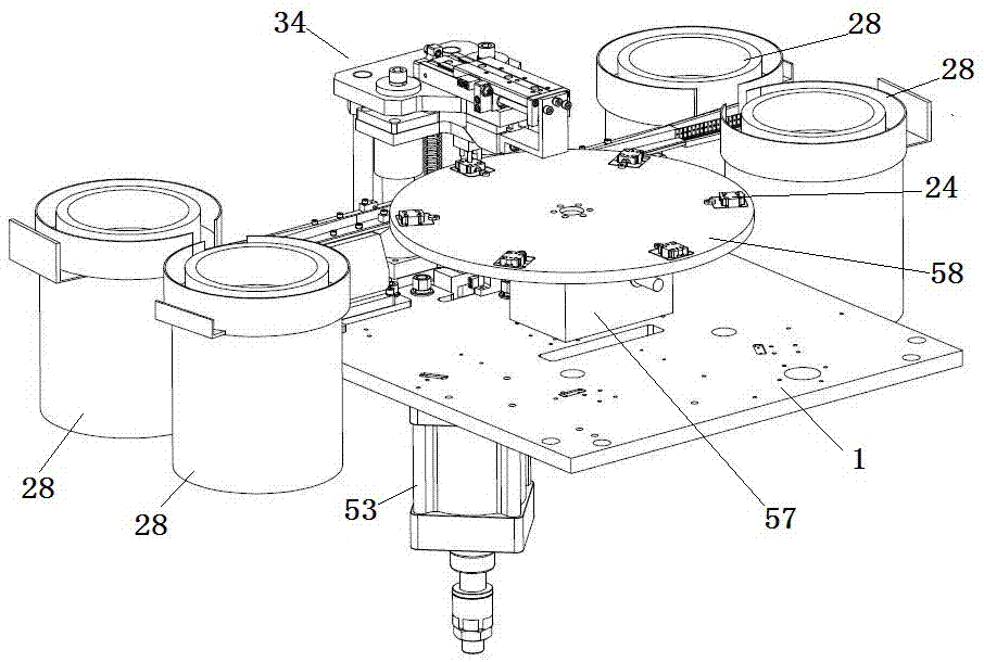 Riveting device for L-shaped leaf springs of travel switch cores