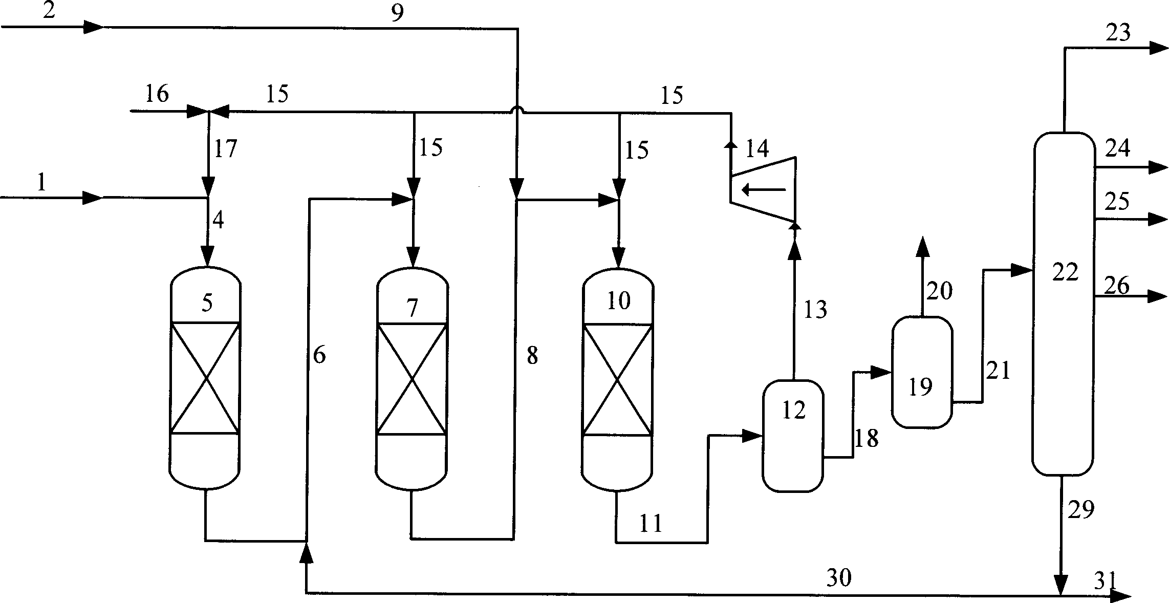 Hydrogenation method capable of producing diesel oil and chemical materials flexibly