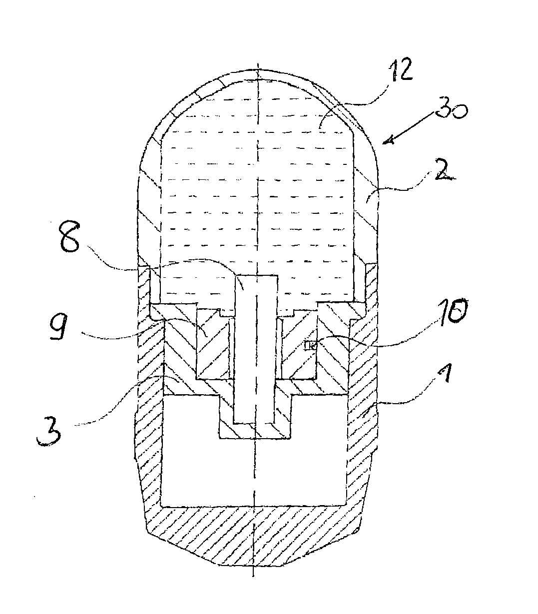 Amunition with projectile containing no explosive material in order to create a multi-spectral target signature