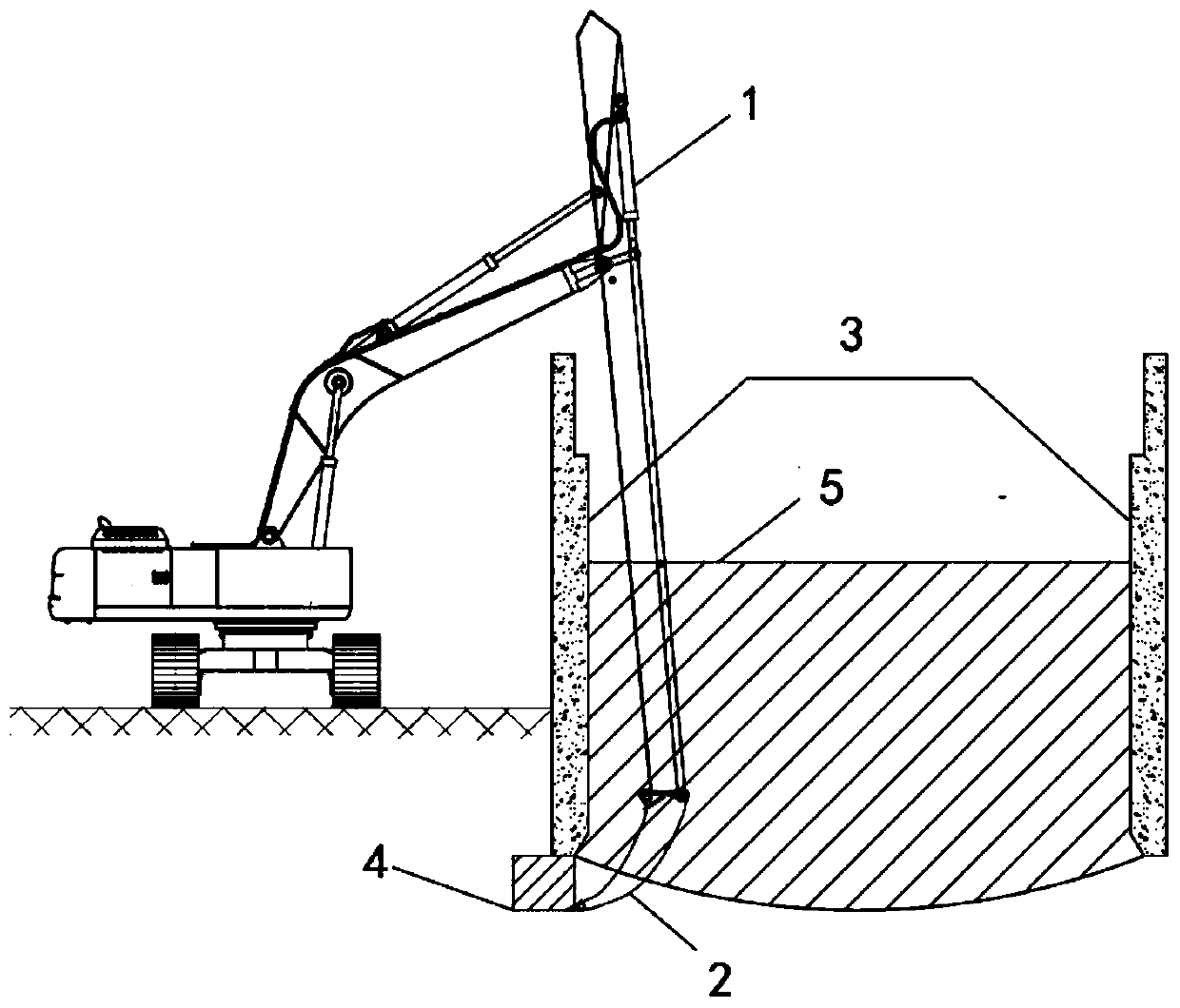 Method for efficiently breaking open caisson sinking obstacles