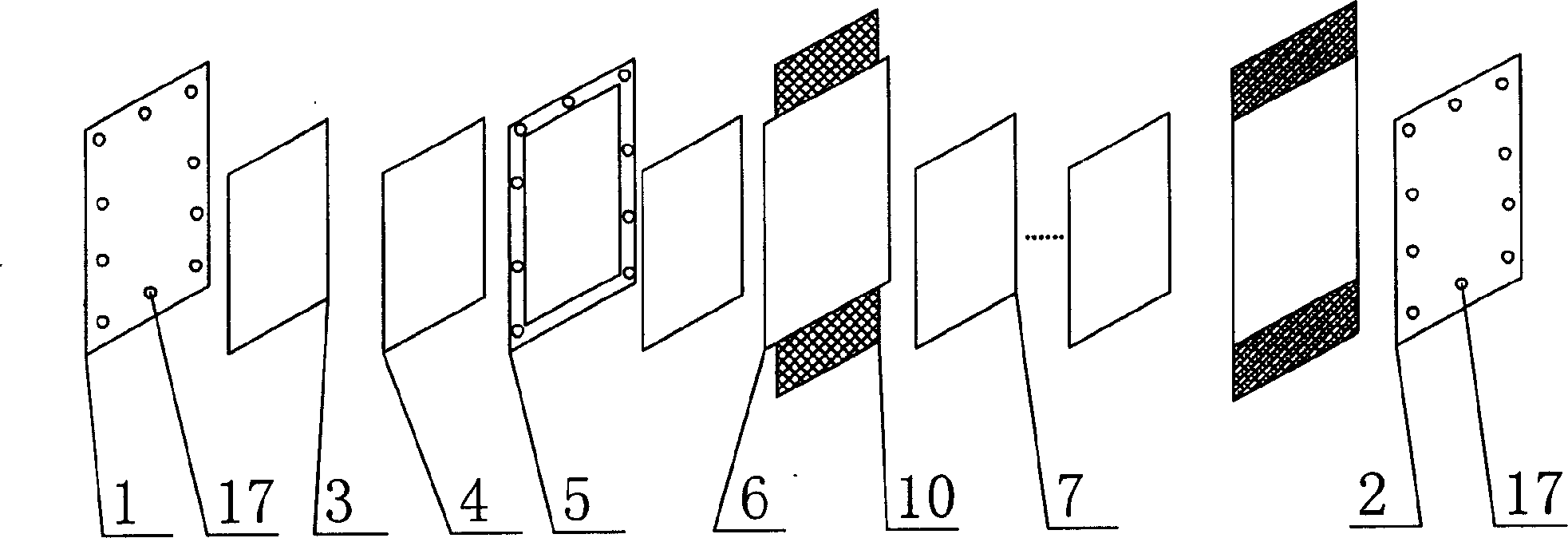 Piled integrative electrochemical oxygen-making trough