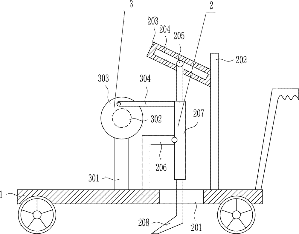 Snow shoveling device for highway traffic