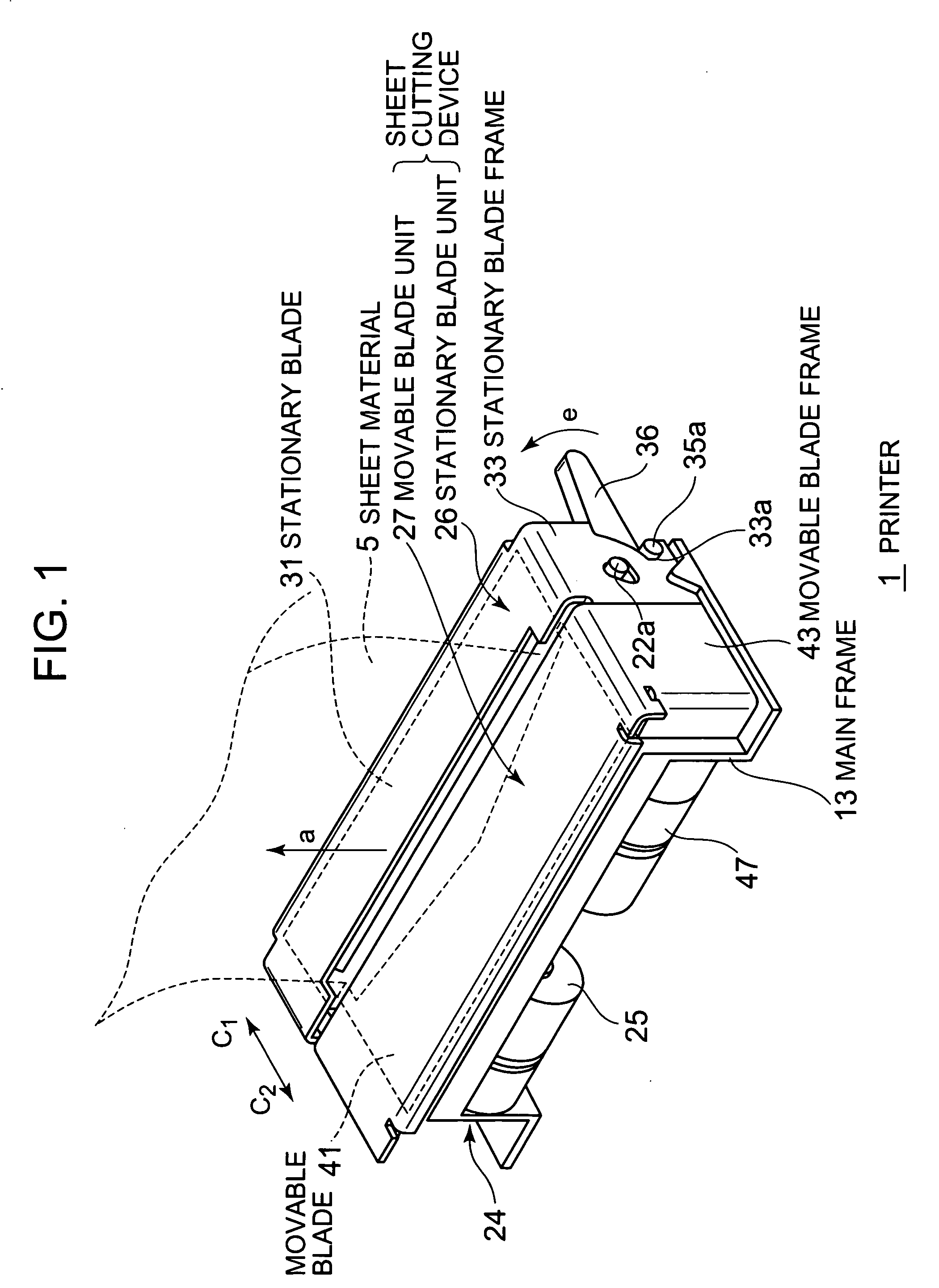 Sheet cutting device and printer